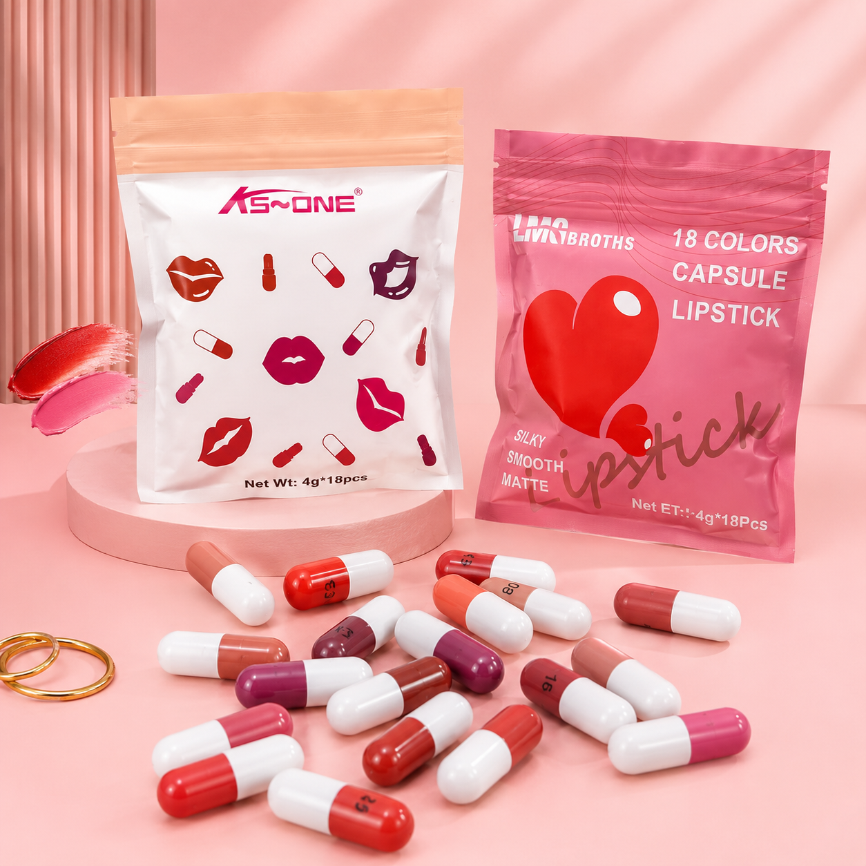 Matte Lipstick Capsule (Pack of 18)