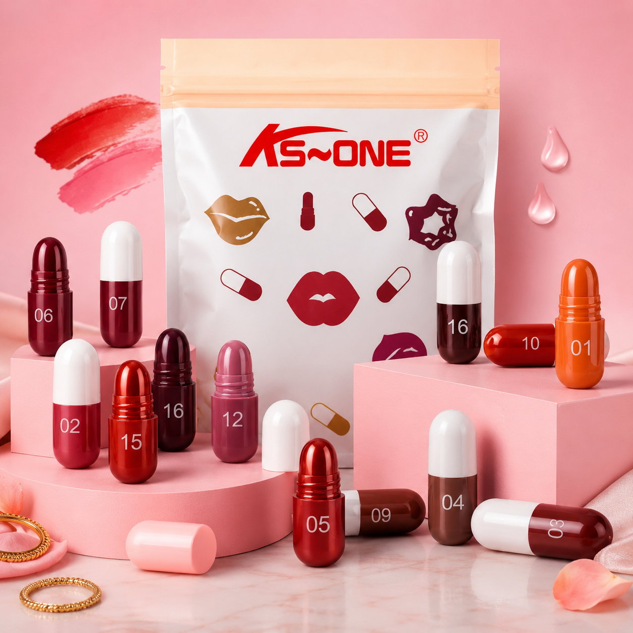 Matte Lipstick Capsule (Pack of 18)
