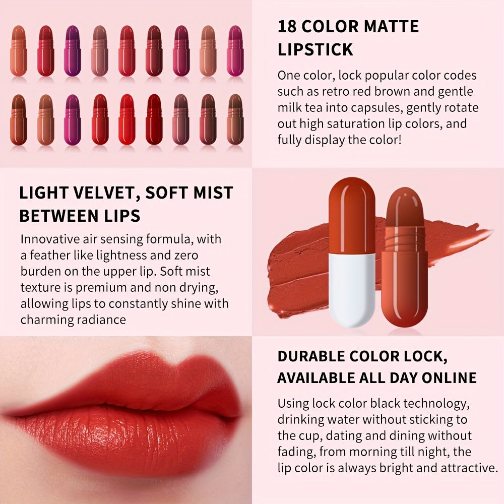 Matte Lipstick Capsule (Pack of 18)